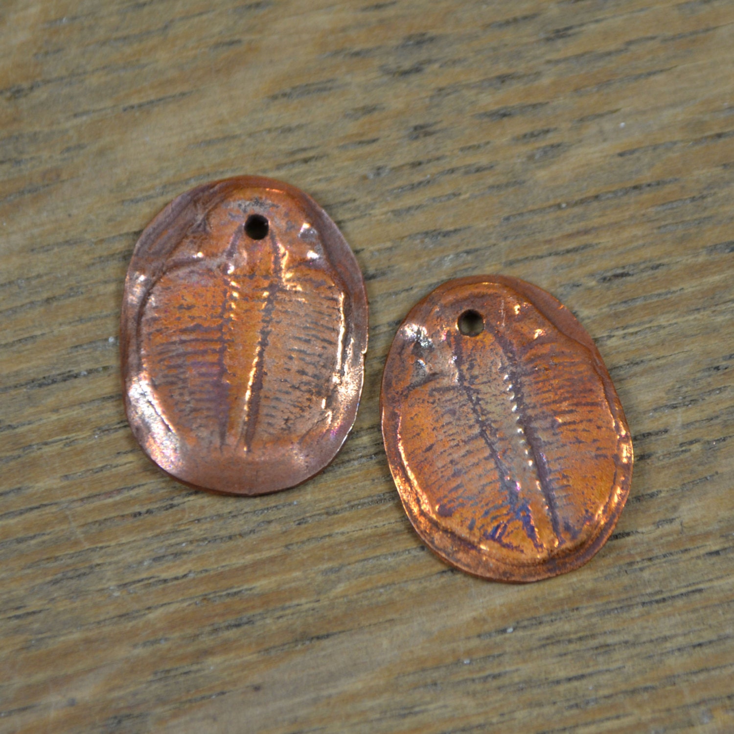 Handmade Copper Trilobite Fossil (1 Pair)