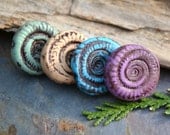 Handmade Polymer Ammonite 2 sided beads  (4 beads)