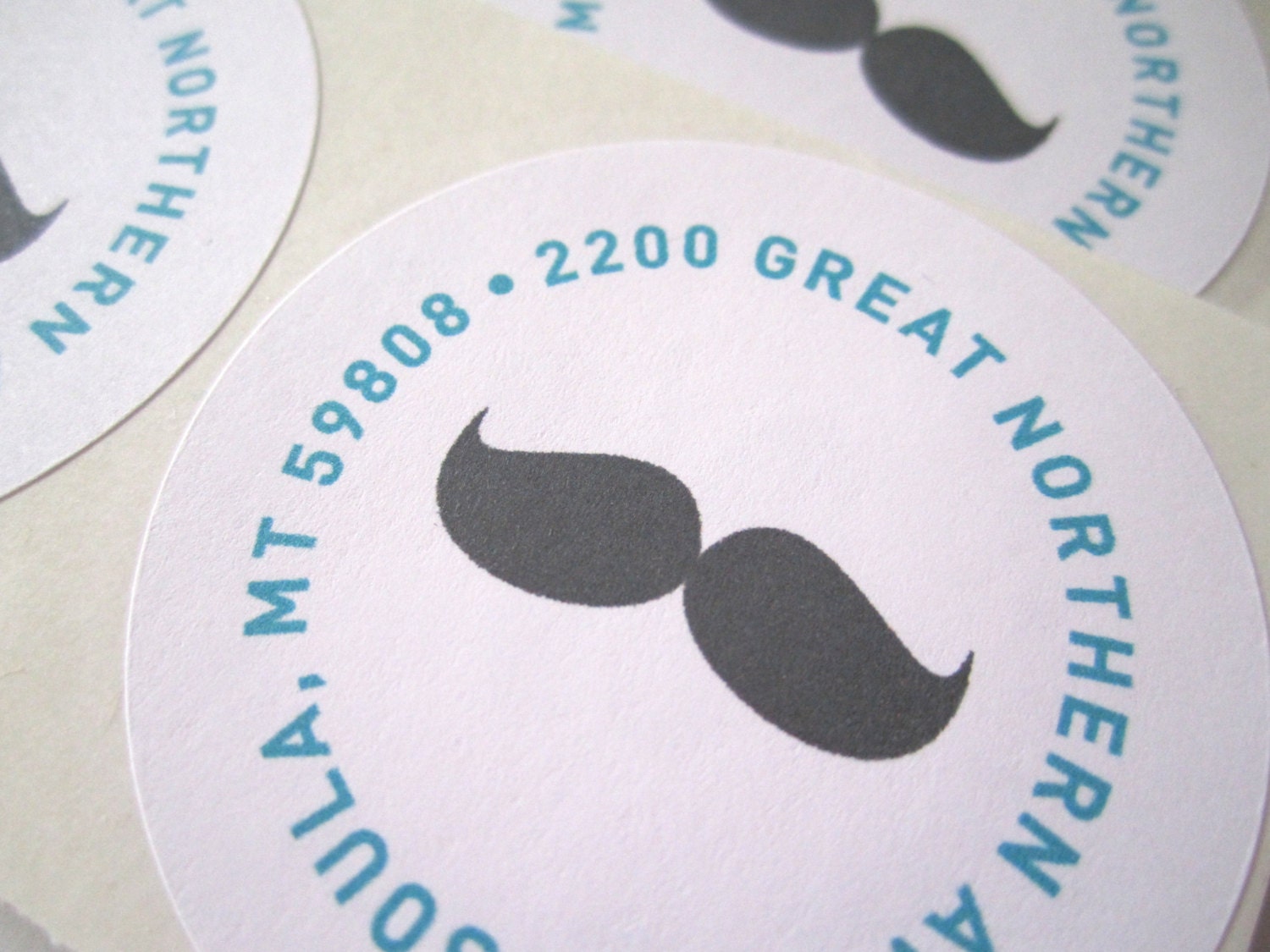 Return Address Labels - Moustache (100qty)