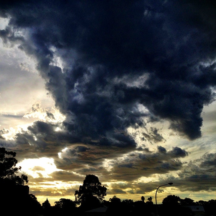 Stormy Sky Photograph, 8x8 Fine Art Print,Sky, Clouds, Nature