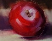 Small Oil Painting, Red Plum, Daily Painting, Food Fine Art, Unframed Art