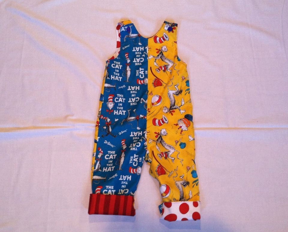 Dr Seuss Jon Jon Longall or Shortall by Groovy Gurlz available in Sizes 3m, 6m, 9m,12m, 18m, 24m, 2t, 3t, 4t