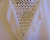 Crocheted dickey with removable ties stoma cover - white
