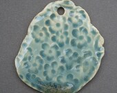 Porcelain Flower Pendant in Blue Green