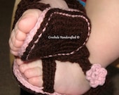 Baby Gladiator Sandal Crochet Pattern Immediate download DIY pink brown bootie shoe tutorial tut do it yourself how to advanced pdf file