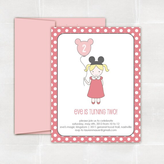 mouse party. mickey and minnie inspired birthday invitation. printed and handmade. Il_570xn