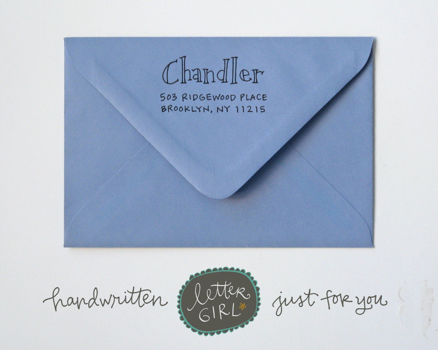 Chandler Handwritten Address Stamp: your choice of self-inking or red rubber