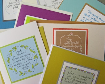 Handwritten & Handmade Greeting Card Set of 8