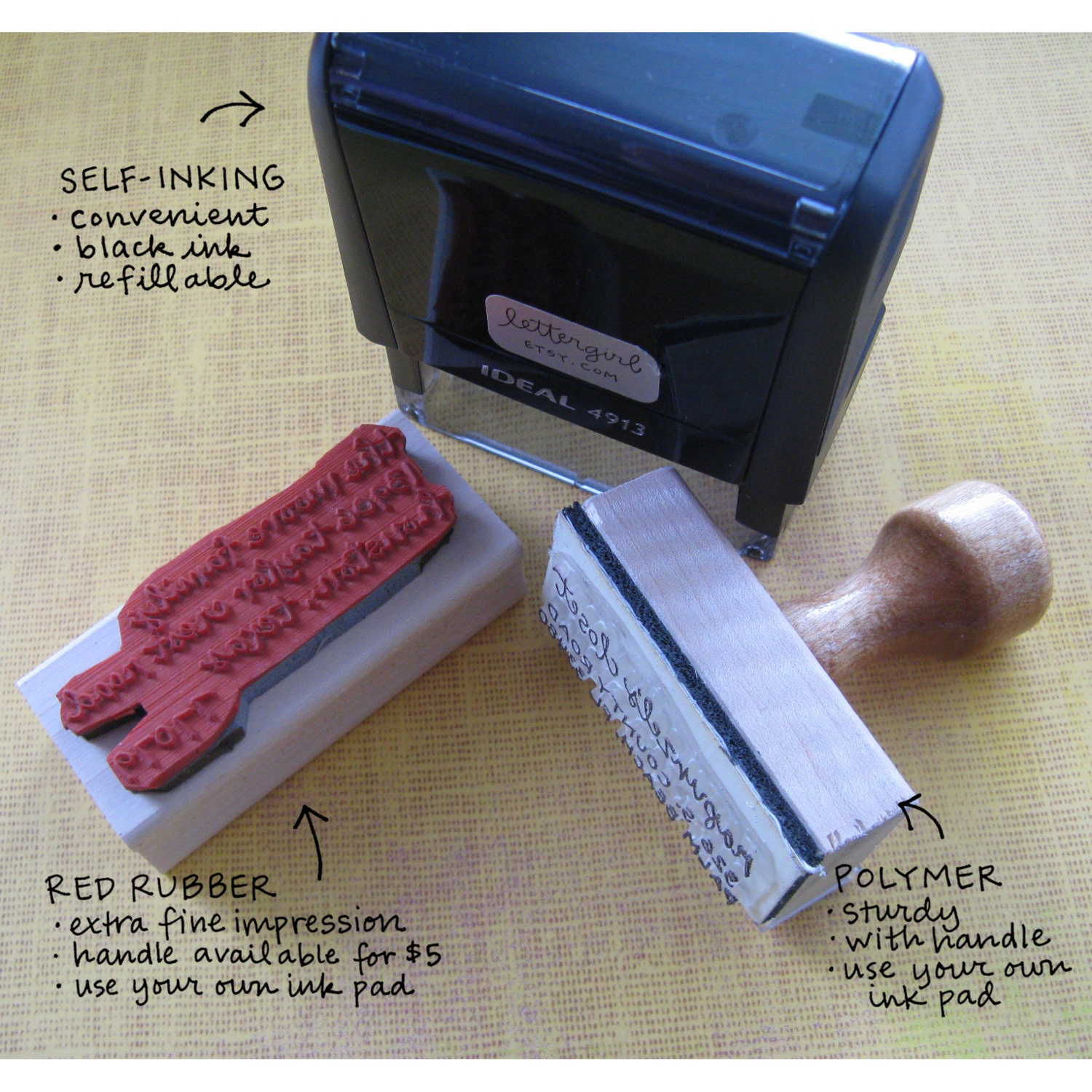 Custom Address Stamp in your choice of self-inking, red rubber or polymer