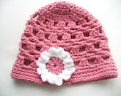 ON SALE - Pretty Pink Cotton Summer Hat