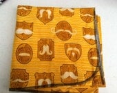 Mustache flannel receiving blanket