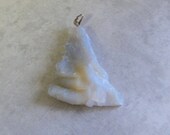 DESTASH SALE Natural Blue Lace Agate Freeform Pendant Focal New