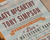 Rock Concert Poster Wedding Invitations - vintage poster invitation, music invitation, retro invitation, hatch show print invitation-