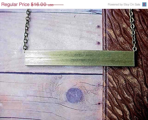 CLEARANCE 40% OFF Industrial Beam Pendant Brass Rectangular Tube Geometric Necklace Unisex