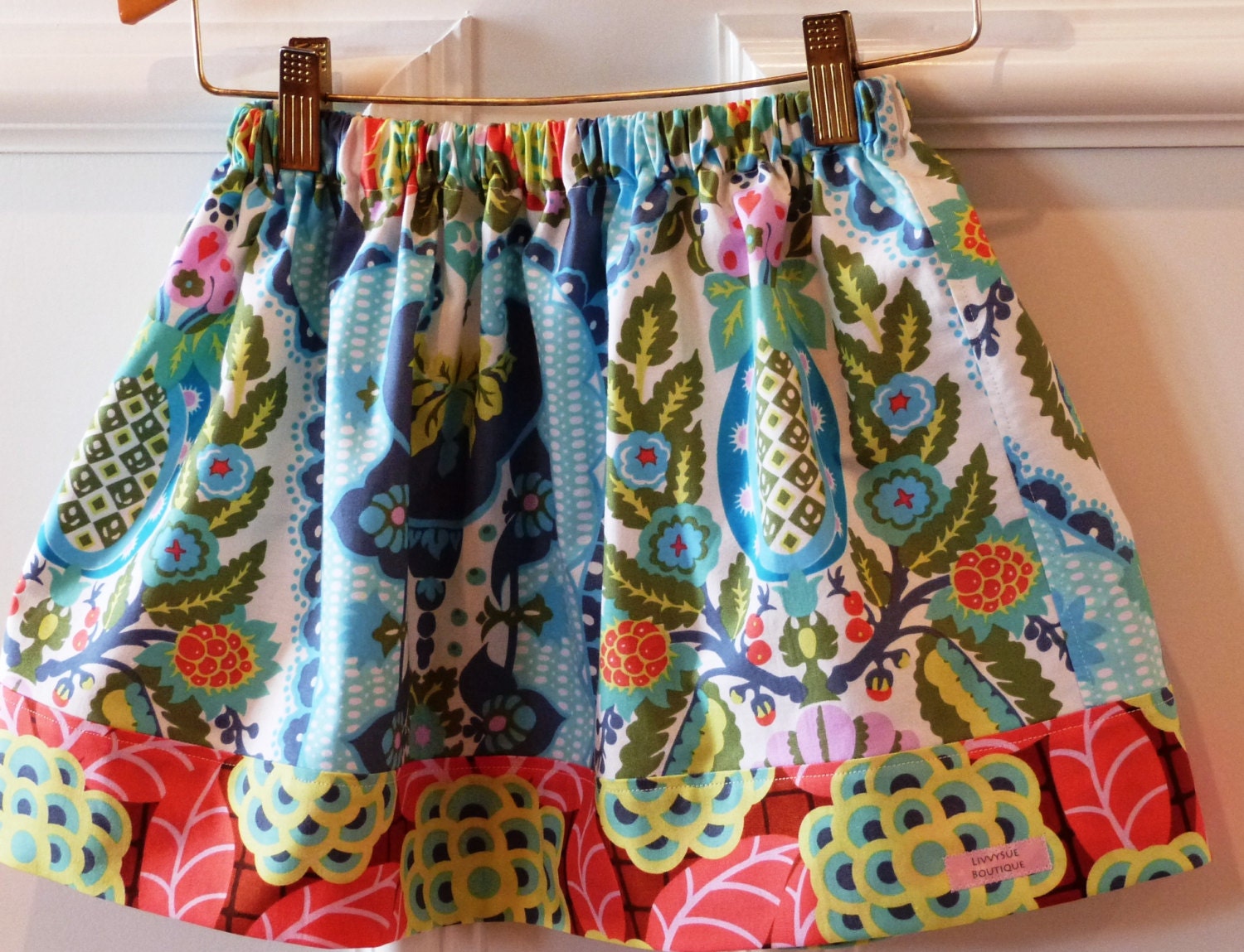 Little Girls Skirt - The Olivia Skirt in Amy Butler Cameo - available in sizes 1, 2, 3, 4, and 5