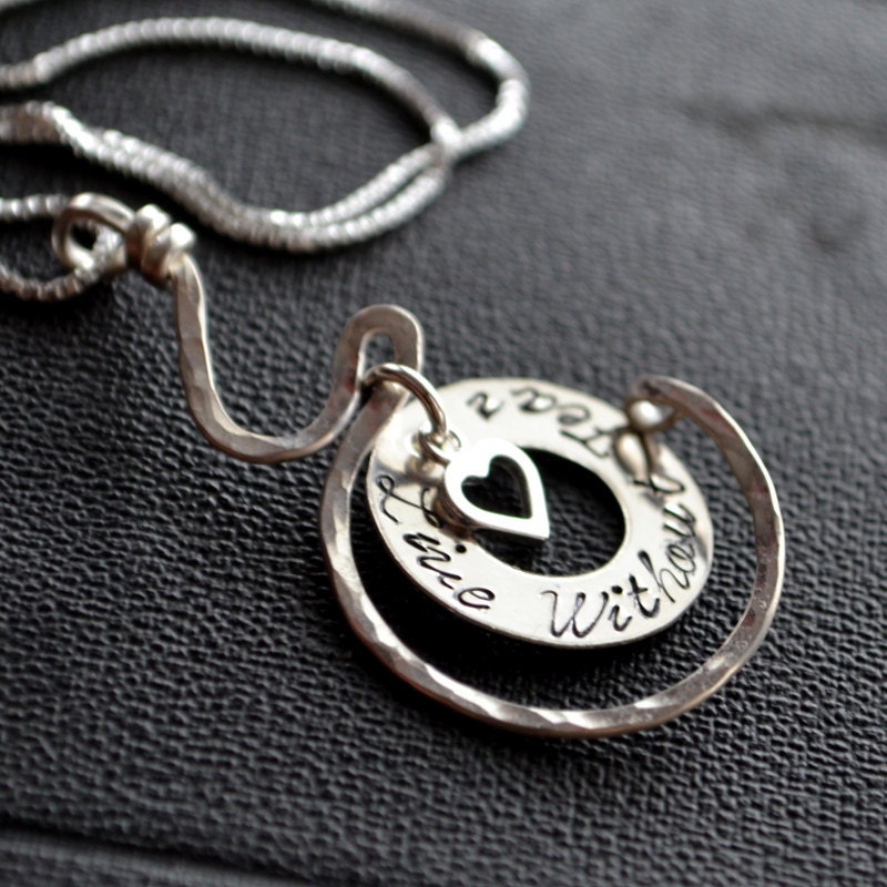 Live Without Fear Pregnancy Heart Necklace