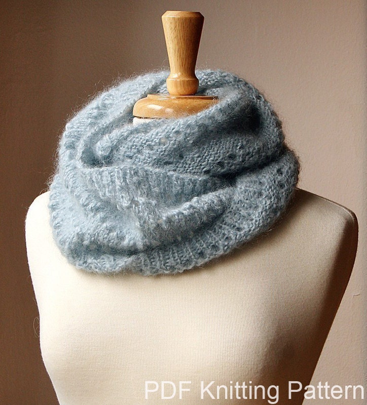 Infinity Scarf Knitting Pattern - Fall Winter Fashion - Snood KNITTING PATTERN - Genevieve Cowl - PDF Electronic Delivery