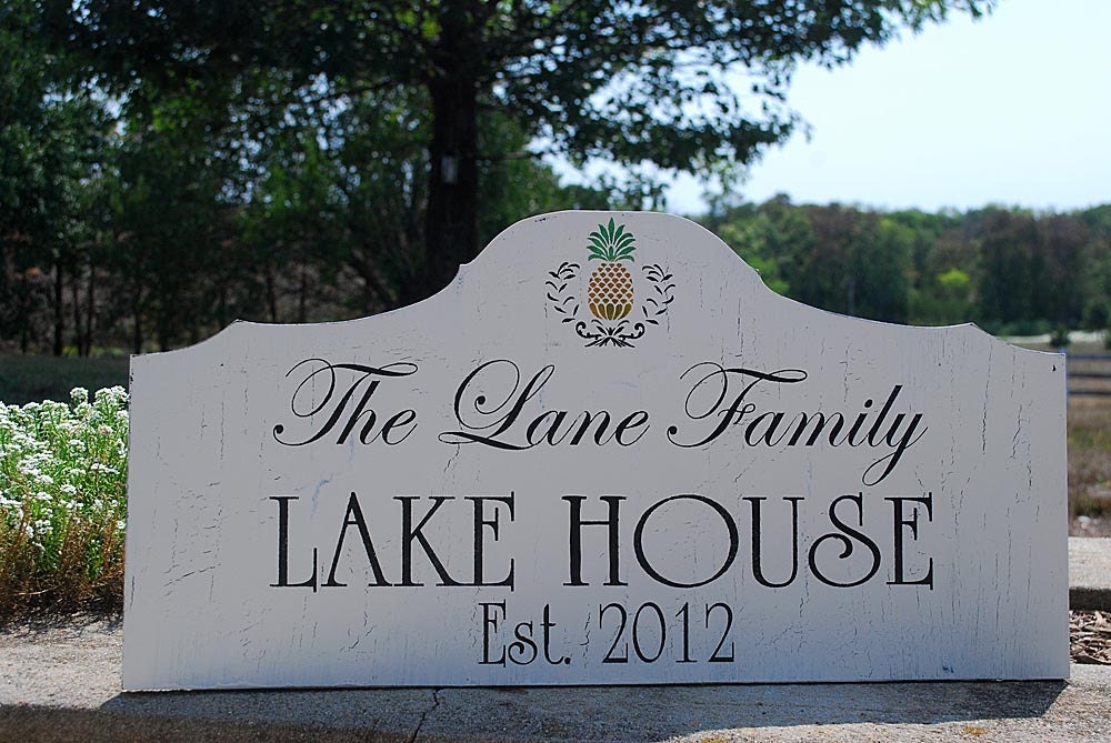 Custom LAKE HOUSE BEACH Cabin signs Home Decorations 12x24