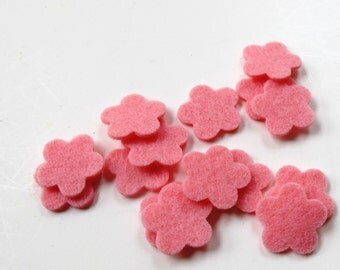 Flower Die Cuts  100%  Wool Felt Tiny Blossoms Set of 15  Appliques Sewing Crafting Scrapbooking Confetti Party Supply Wedding Shower DIY