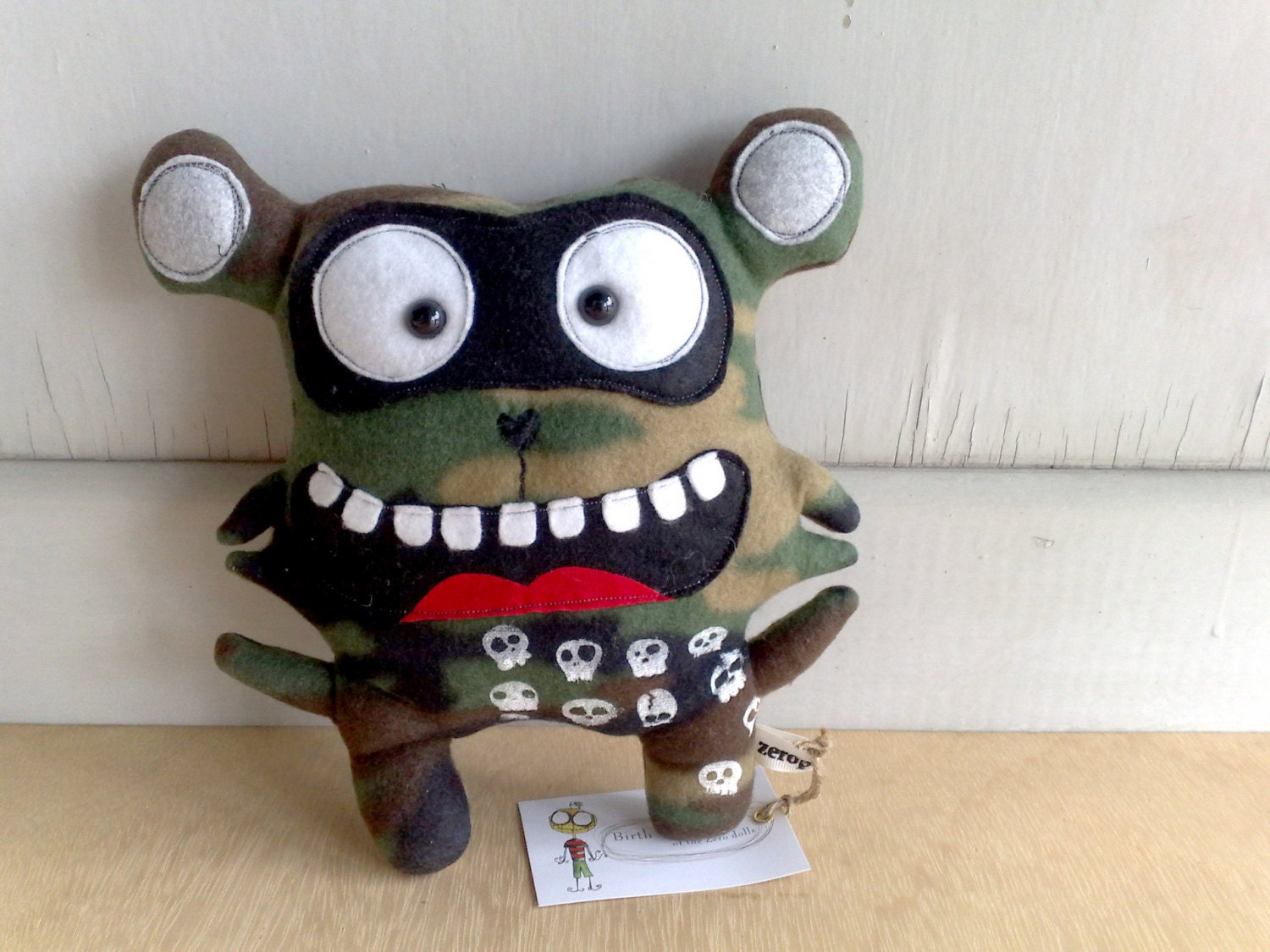 Handmade plush - Ray the army raccoon