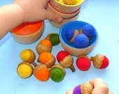 Back to School / Wooden Toy - The ORIGINAL Rainbow Wooden Sorting Bowls, Montessori Educational Toy  / Waldorf Toy