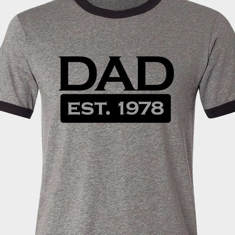 Personalized daddy est. 2013 (or any year) ringer style Tshirt