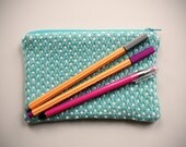 Spotted Cerulean & White Zip Pouch