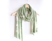 Green Jersey Scarf with texture print SALE