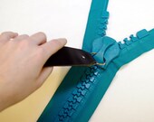 GIANT ZIPPER in TEAL blue green - fully separating style - huge chunky wide zips by orgXIIIorg