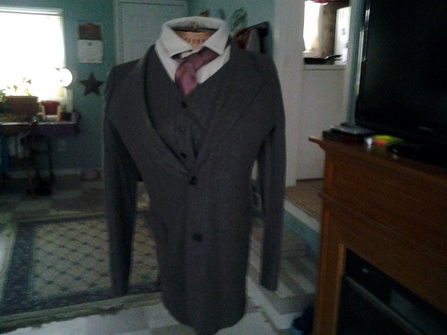 Tailored 1970's Groom Grey vintage Pierre Cardin 3-piece Suit