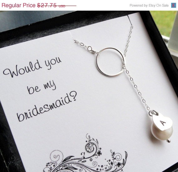 ON SALE Be my Bridesmaid card with necklace, personalized Bridesmaid card, bridesmaid gifts, Bridesmaid invitation, maid of honor, flower g