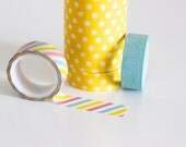 Summer Splash washi tape set of 3, pink, blue, and yellow washi tape Japanese masking tape craft supply