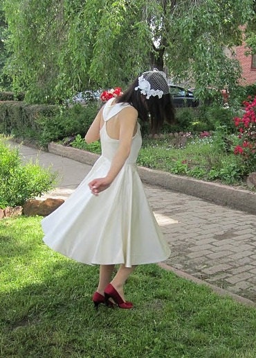 Wedding Gown, Wedding Dress, 1950s Style, Tea Length, 50s Wedding Dress, Tea Length Wedding Gown, Alternative Wedding, Custom Wedding Gown