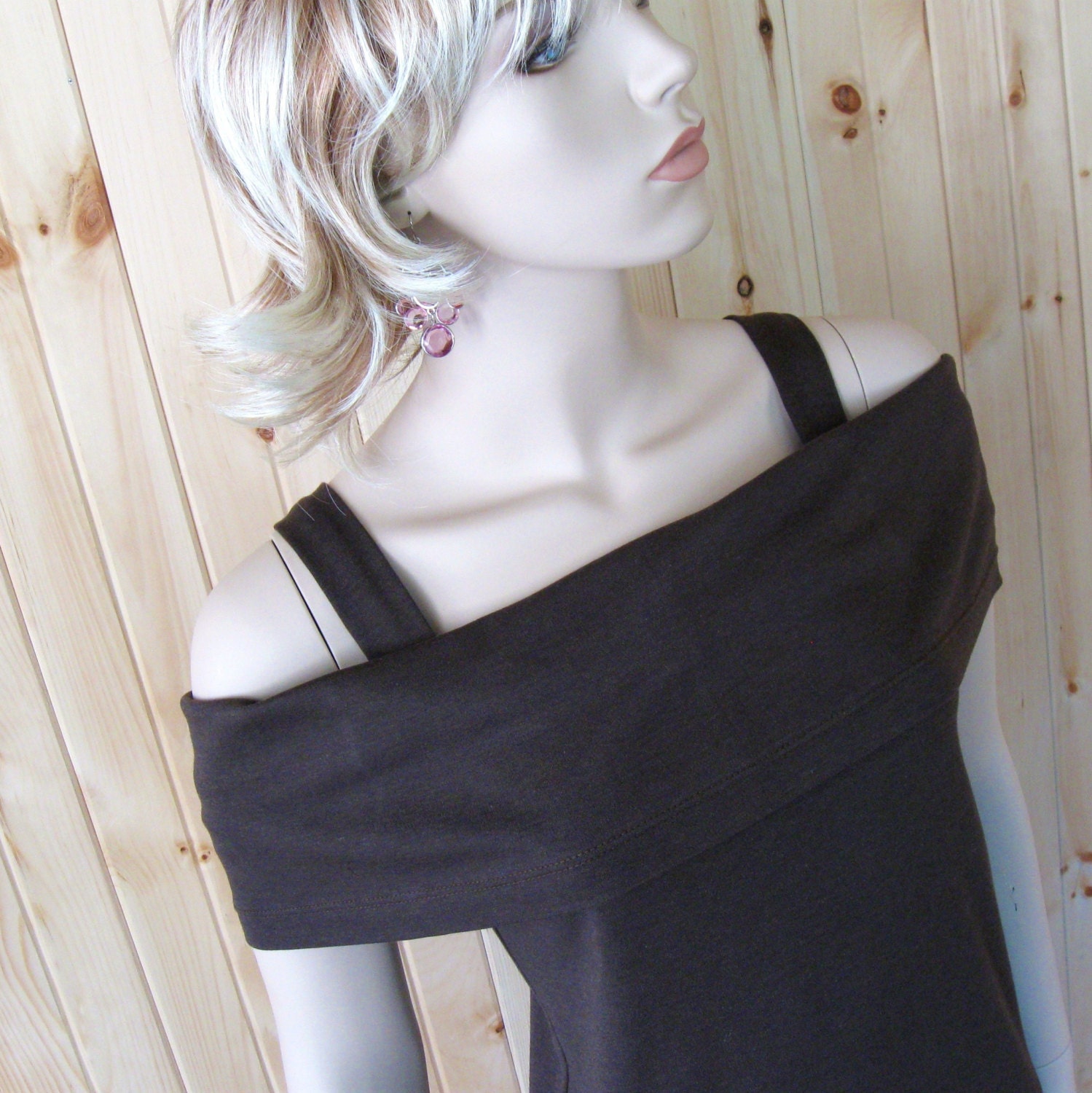 Brown Bamboo and Organic Cotton Top - On sale