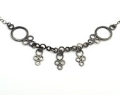 Sterling Silver Eyelet Lace Necklace, Silver Necklace, Handmade Statement Jewelry