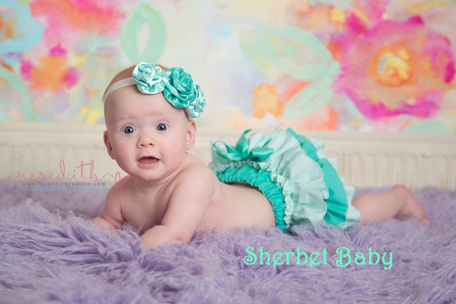 Triple Ribbon Rose Headband  Tiffany Sassy Pants Ruffle Diaper Cover Bloomer