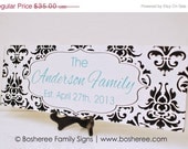 ON SALE Personalized Damask Wedding Sign Family Name Sign Plaque Established Date - Perfect Wedding Gift Idea