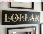 ON SALE Personalized Family Name Sign Plaque Painted Wood sign 7x22 - Mothers Day Gift Idea - ETS-04