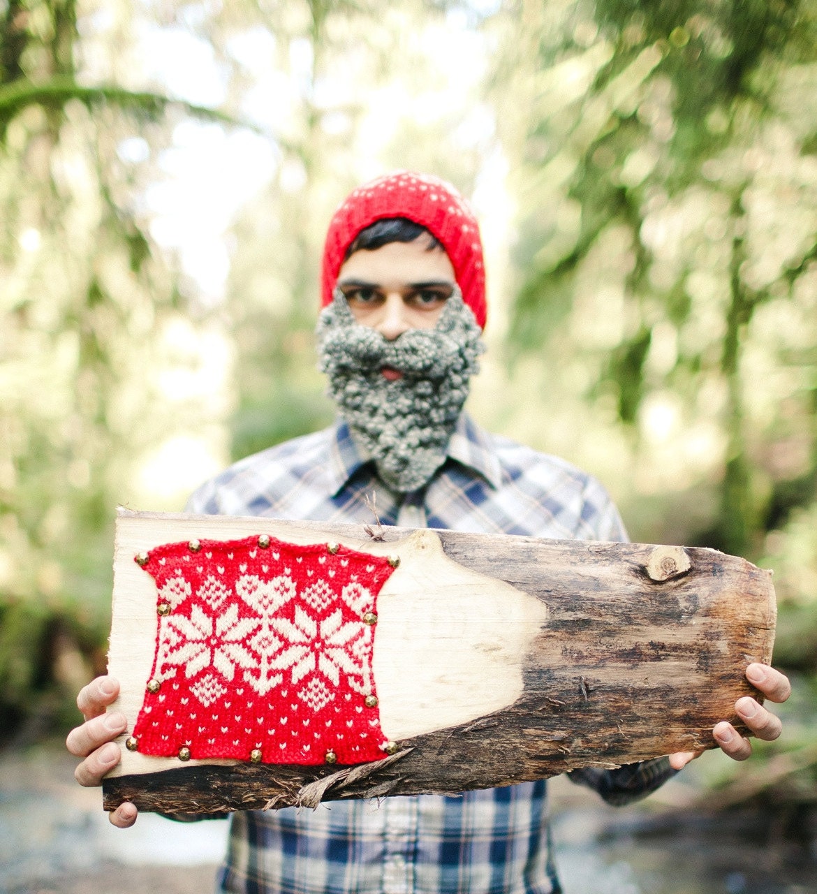 Wild Man Bearded Snowflake Hat