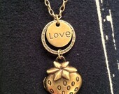 Strawberry locket necklace