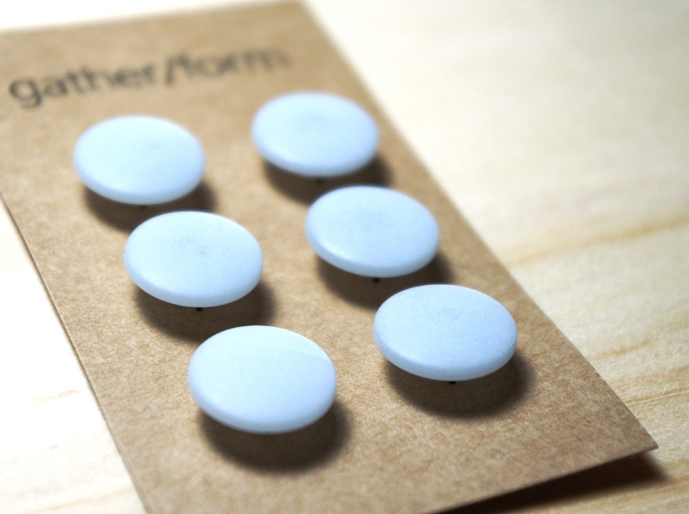 6pcs Frosted Blue Buttons / Beutron 14mm