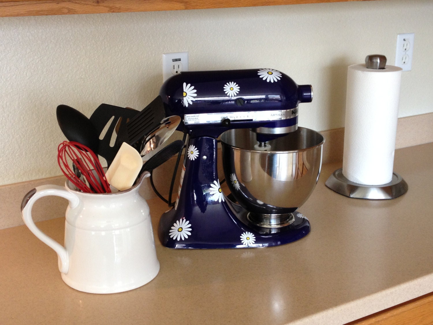 Kitchenaid vinyl decal flower design mixer sticker