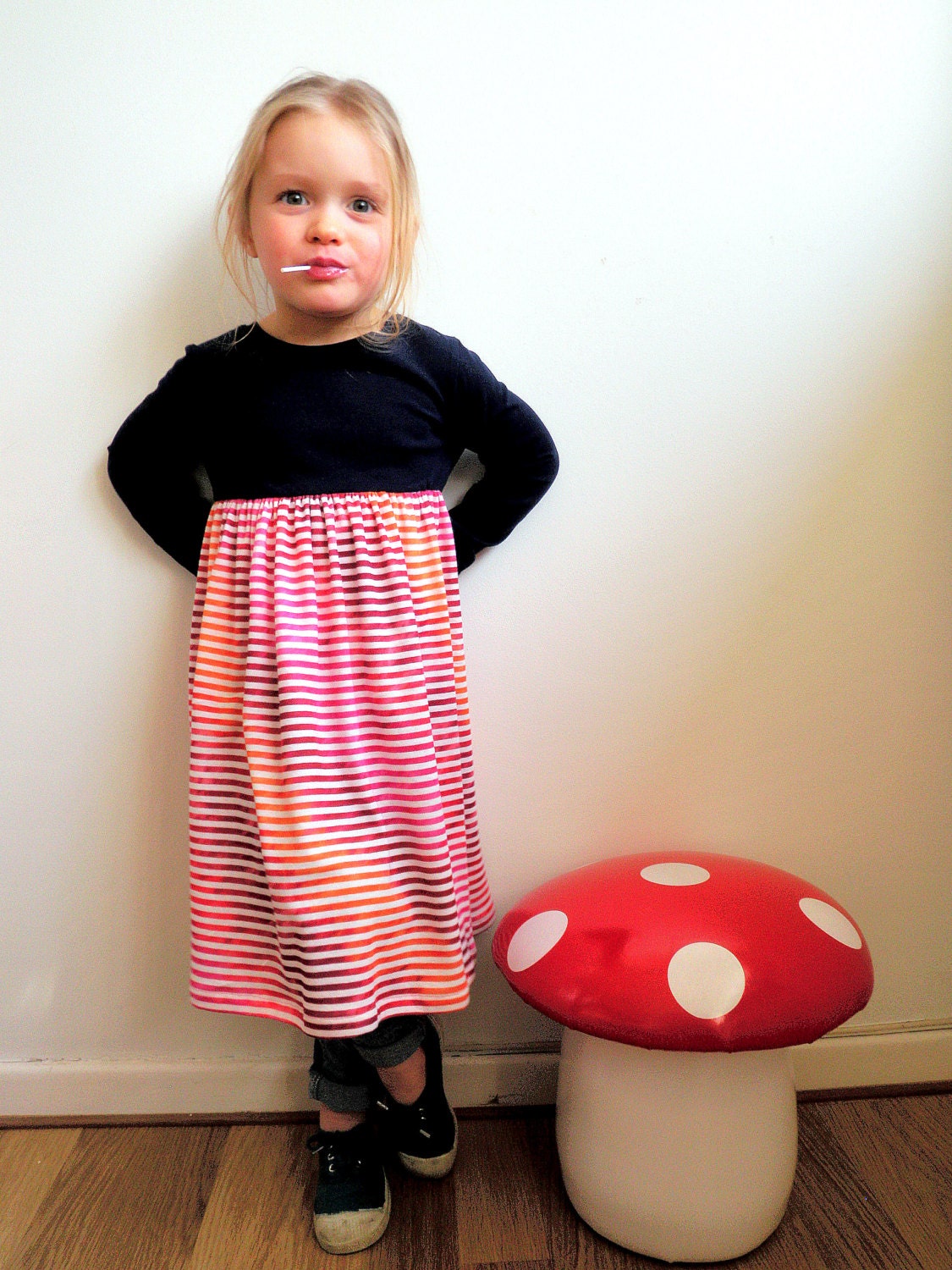 TShirt Dress for Girls - The Lulu Dress - French Style - Sizes for toddlers and girls from 1T to 5Y