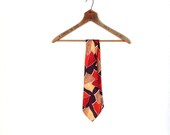 Vintage 1940s Tie / 40s Necktie / Abstract Tie / Moire Necktie