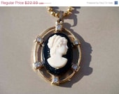 Summer Sale Vintage Cameo necklace gold