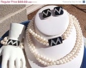 Summer Sale Vintage Richelieu Parue Pearl Necklace Bracelet Earring set