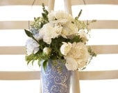 8 NEW WEDDING AISLE Flower Vases Hang with ribbon, Pew Cone, Aisle Marker, Wedding Pew Decoration, Lace Pattern Vases