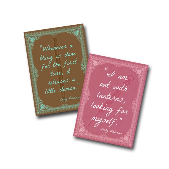 Emily Dickinson Quotes Digital Collage Sheet Printable 2.5"x3.5" Cards