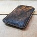 Dark brown leather cowhide phone case