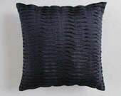 navy blue pillow pleated- 16 inch cushion cover